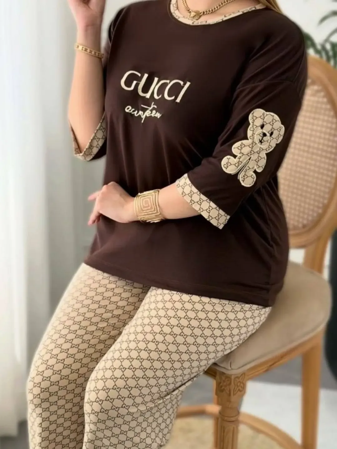 ست تیشرت و شلوار مدل فندق زنانه