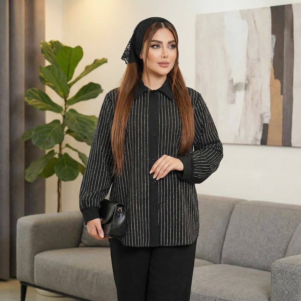 شومیز مجلسی نگینی سایزبزرگ سحرناز
