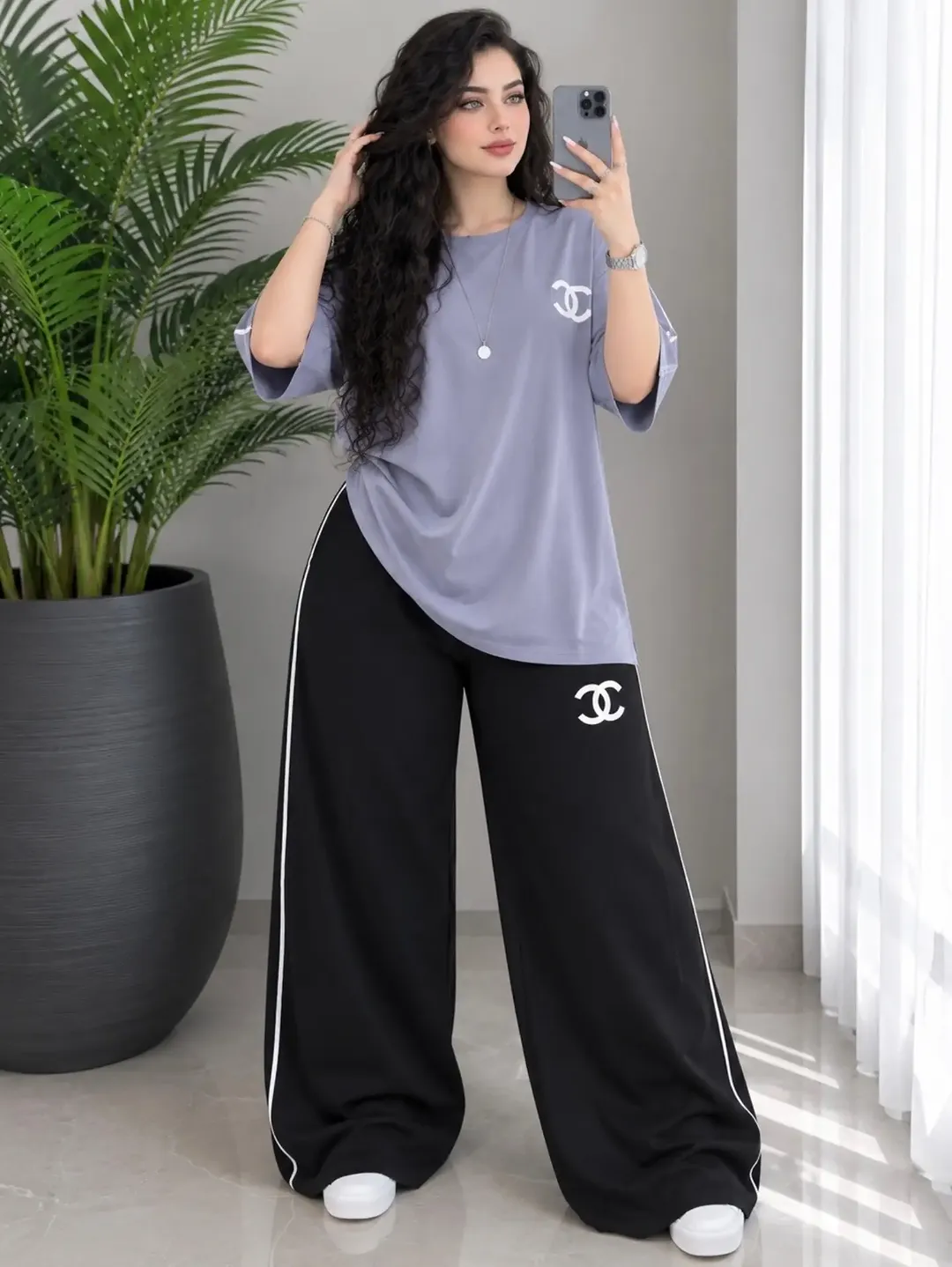 ست دو تیکه (تیشرت + شلوار) chanel