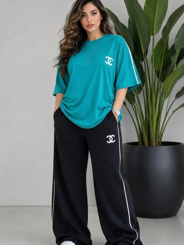 ست دو تیکه (تیشرت + شلوار) chanel