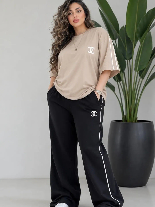 ست دو تیکه (تیشرت + شلوار) chanel