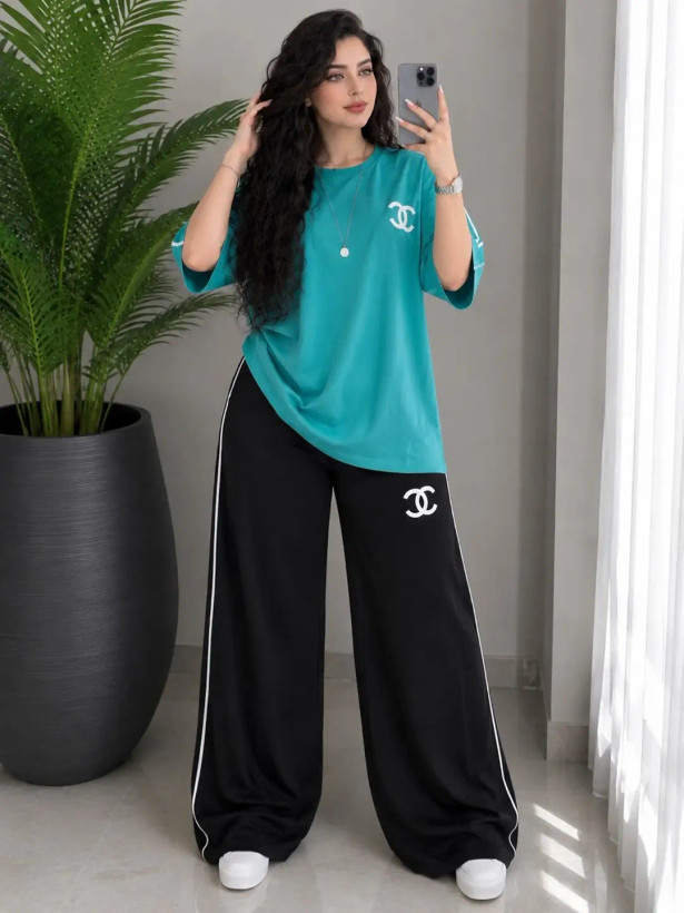 ست دو تیکه (تیشرت + شلوار) chanel