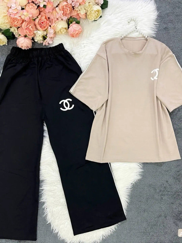 ست دو تیکه (تیشرت + شلوار) chanel