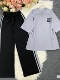 ست دو تیکه (تیشرت + شلوار) Miu Miu سایز فری تا ۴۸