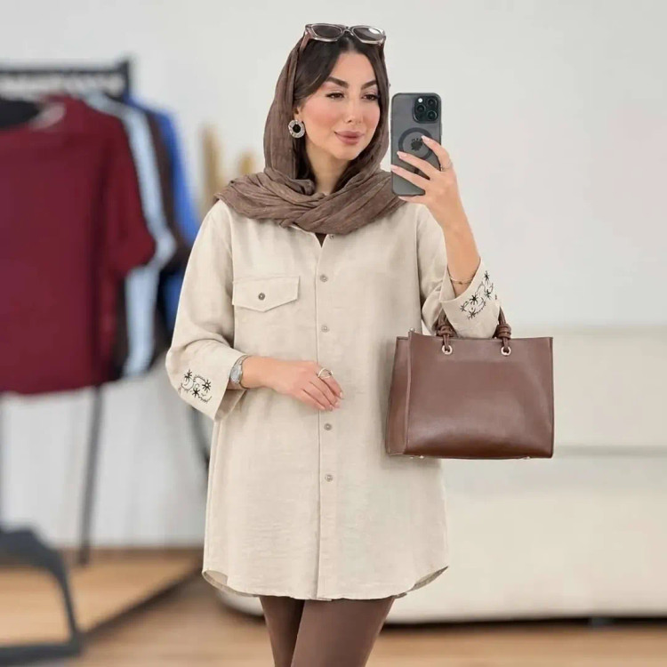 مانتو مچ گلدوزی سانیا شانتون زنانه