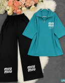 ست دو تیکه تیشرت شلوار Miu Miu