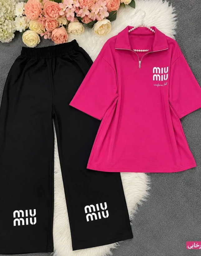 ست دو تیکه تیشرت شلوار Miu Miu