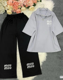 ست دو تیکه تیشرت شلوار Miu Miu
