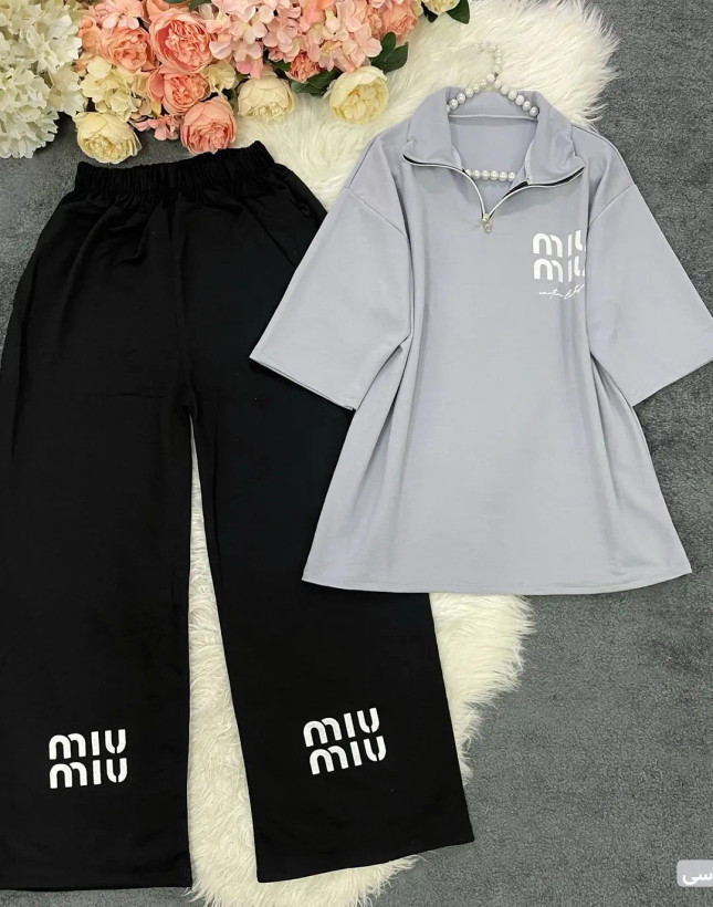 ست دو تیکه تیشرت شلوار Miu Miu