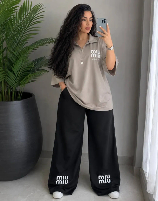 ست دو تیکه تیشرت شلوار Miu Miu