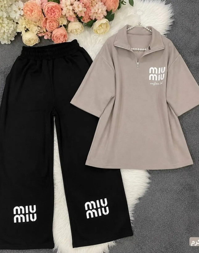 ست دو تیکه تیشرت شلوار Miu Miu