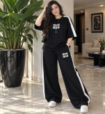 ست دو تیکه تیشرت و شلوار گلکسی پنبه Miu Miu