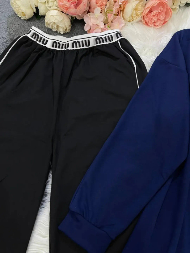 ست دو تیکه تیشرت و شلوار گلکسی پنبه مدل Miu Miu