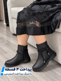 نیمبوت بندی رویه دوتیکه چرمی و سنگی